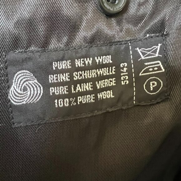 Vintage Pierre Balmain Black Double Breasted Wool Trench Coat - Size 44R - Picture 6 of 8